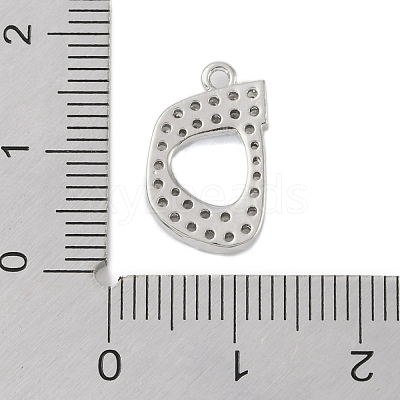 Rack Plating Brass Micro Pave Clear Cubic Zirconia Pendants KK-A224-03C-P-1
