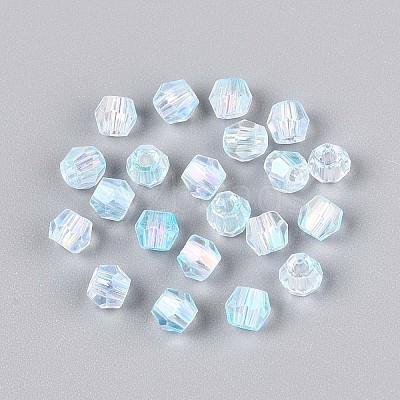 Transparent Spray Painted Glass Beads LS-EGLA-N018-4mm-06-1