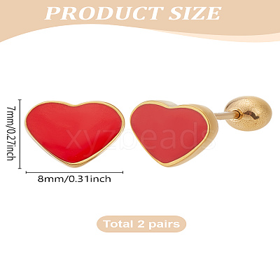 2 Pairs Stainless Steel Stud Earrings EJEW-LP0001-67-1