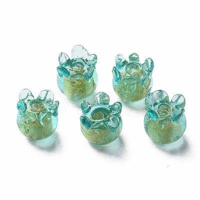 Handmade Gold Foil Lampwork Beads FOIL-T004-04A-1