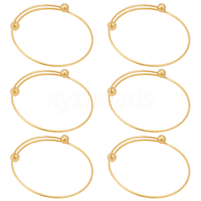 6Pcs Adjustable 304 Stainless Steel Wire Cuff Bangle Making MAK-BBC0001-24B-G-1