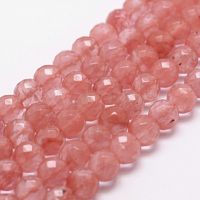 Cherry Quartz Glass Beads Strands X-G-D840-43-8mm-1