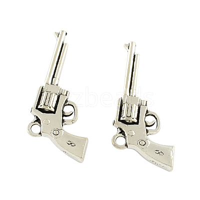 Tibetan Style Alloy Handgun/Revolver Pendants TIBEP-Q043-125-RS-1