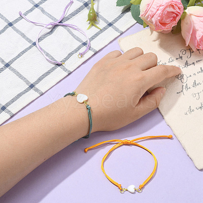 10Pcs 10 Colors Nylon Braided Adjustable Link Bracelet Makings AJEW-CJ00001-1