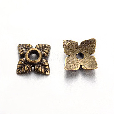Tibetan Style Alloy Bead Caps TIBEB-Q018-M-LF-1