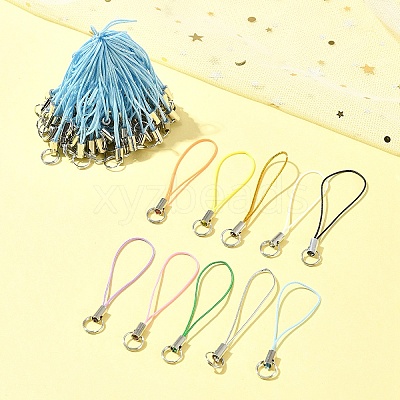 100Pcs Polyester Cord Mobile Straps MOBA-FS0001-02G-1
