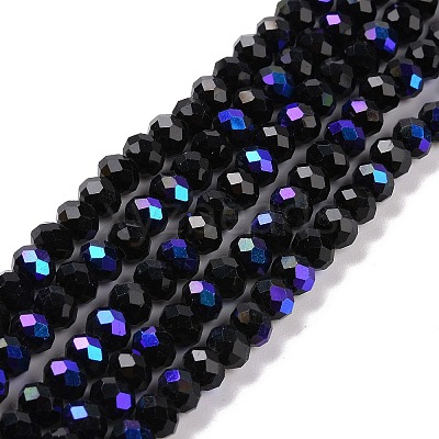 Electroplate Opaque Solid Color Glass Beads Strands EGLA-A034-P8mm-L01-1