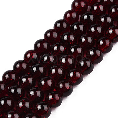 Crackle Glass Beads Strands CCG-Q001-6mm-18-1