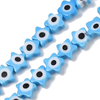 Handmade Evil Eye Lampwork Beads Strands LAMP-G166-02B-1