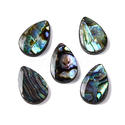 Natural Paua Shell Epoxy Resin Cabochons SSHEL-S279-01E-1