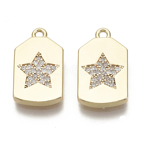 Brass Micro Pave Cubic Zirconia Pendants KK-R136-039-NF-1