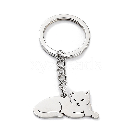 Non-Tarnish Animal 304 Stainless Steel Pendant Keychains KEYC-P017-A02-1