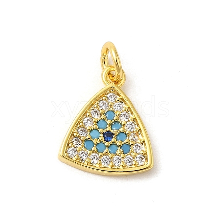 Real 18K Gold Plated Rack Plating Brass Micro Pave Cubic Zirconia Pendants Charms KK-S396-01E-1