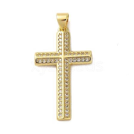 Brass Micro Micro Pave Clear Cubic Zirconia Pendants KK-A212-01O-G-1