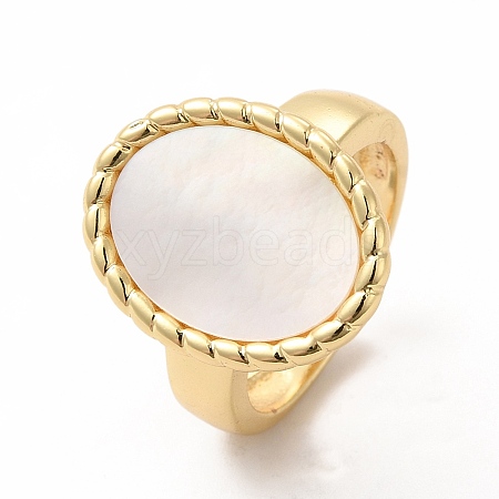 Natural Shell Oval Open Cuff Ring KK-A180-48G-1