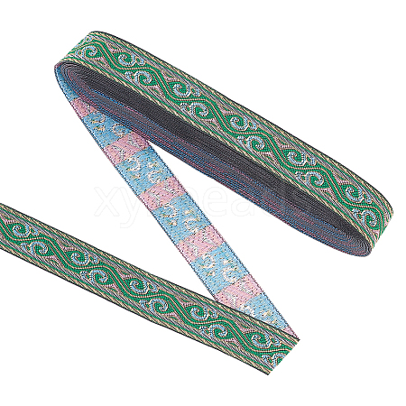 9M Flat Ethnic Style Polyester Ribbons SRIB-WH0011-101A-1