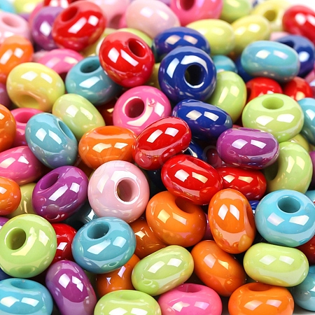 Opaque Acrylic European Beads FIND-CJC0003-66-1