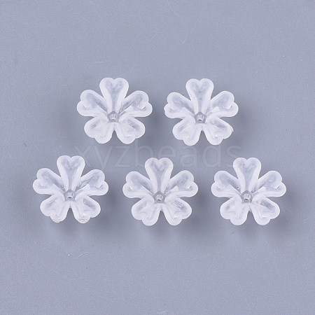 5-Petal Transparent Acrylic Bead Caps FACR-T001-05-1