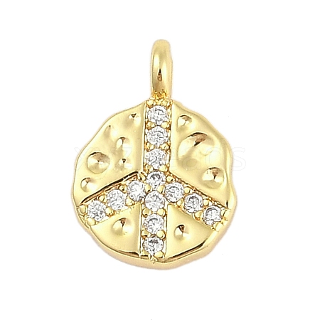 Rack Plating Brass with Cubic Zirconia Pendants KK-Q018-03G-1