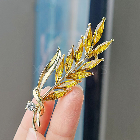 Wheat Plastic Pearl Brooch PW-WG9E7D8-02-1