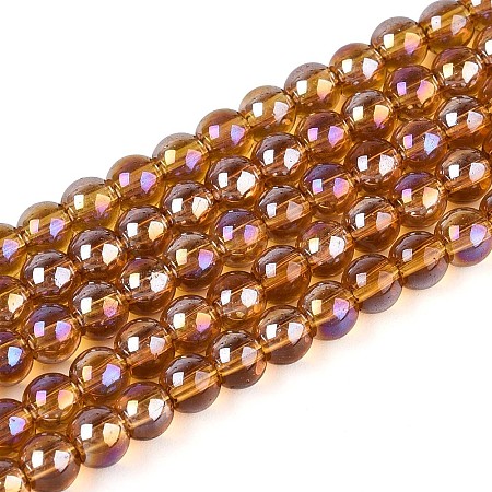 Electroplate Transparent Glass Beads Strands GLAA-T032-T4mm-AB23-1