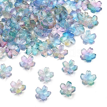 60G Baking Paint Transparent Glass Bead Caps DGLA-YW0001-63G-1