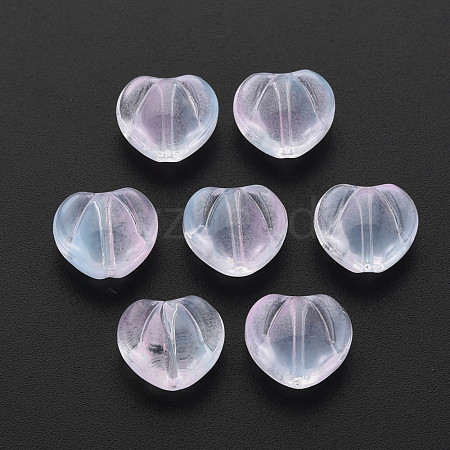 Two Tone Transparent Spray Painted Glass Beads GLAA-T022-24-C04-1