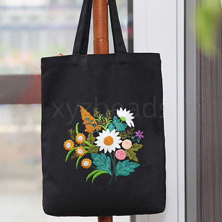 DIY Flower Pattern Tote Bag Embroidery Kit PW22121378741-1