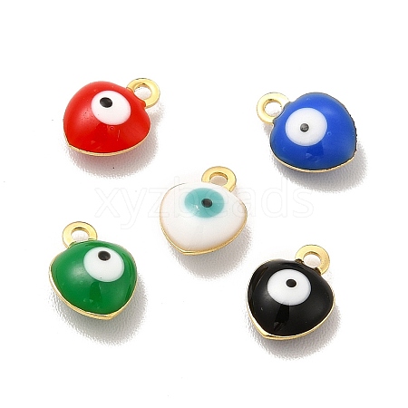 304 Stainless Steel Evil Eye Enamel Charms STAS-G302-02G-1