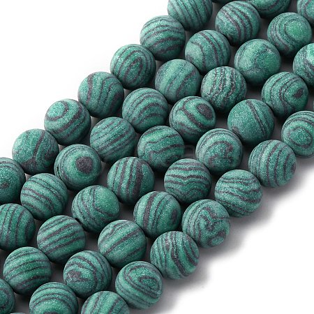 Synthetic Malachite Beads Strands G-F668-19-8mm-1