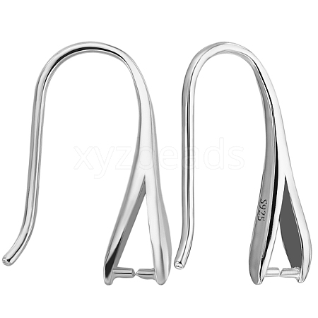 Anti-Tarnish Beebeecraft 2 Pairs Rhodium Plated 925 Sterling Silver Earring Hooks STER-BBC0006-70-1