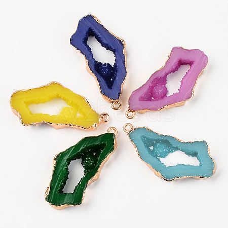 Druzy Resin Pendants X-RESI-R428-018-1