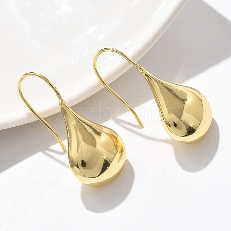 Teardrop Brass Dangle Earrings EJEW-B132-07G-1