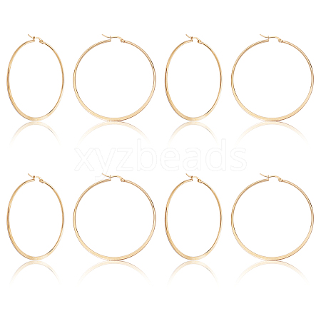 Unicraftale 304 Stainless Steel Big Hoop Earrings EJEW-UN0001-38G-1