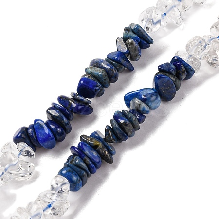 Natural Quartz Crystal & Lapis Lazuli Beads Strands G-L610-A04-01-1