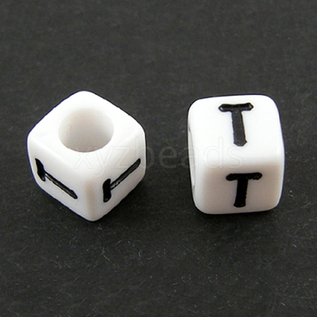 Letter Acrylic European Beads OPDL-R050-10mm-T-1