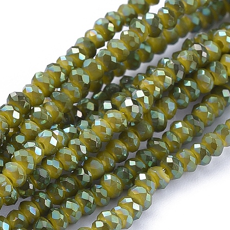 Electroplate Glass Beads Strands X-GLAA-F079-FR09-1