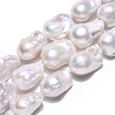 Natural Baroque Pearl Keshi Pearl Beads Strands PEAR-S019-02C-02-1