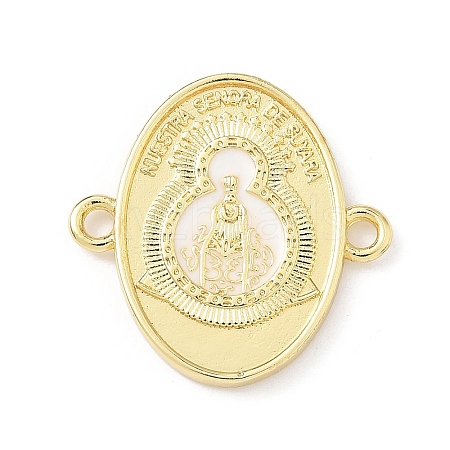 Brass Enamel Connector Charms KK-B141-08G-1