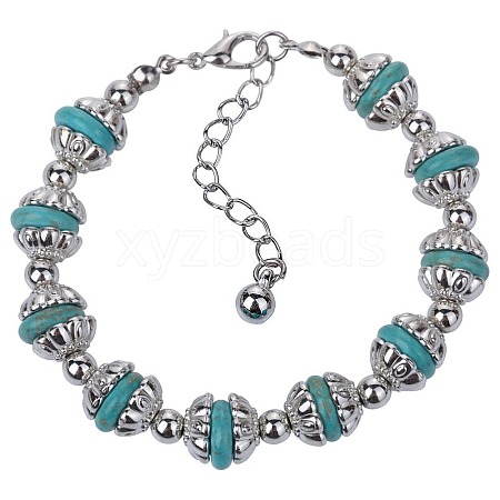 Bohemian Style Synthetic Turquoise Beaded Bracelet for Ethnic Fashion Enthusiasts SU9513-1