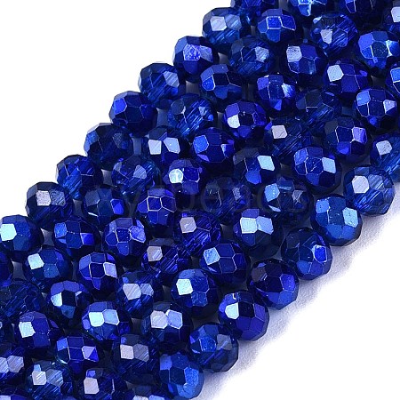 Transparent Electroplate Glass Beads Strands LS-EGLA-Q131-01A-01-1