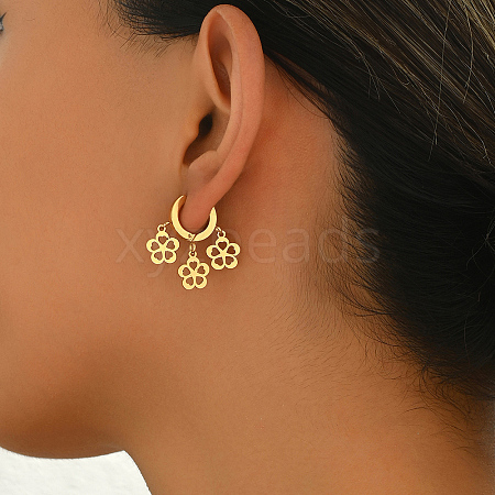 Elegant Stainless Steel Chandelier Earrings ZD9069-3-1