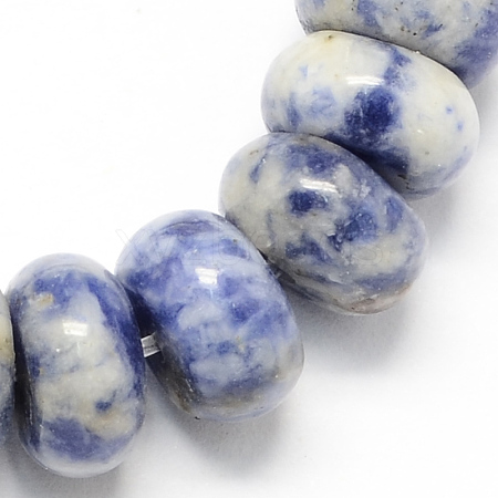 Natural Blue Spot Jasper Rondelle Beads Strands G-S105-8mm-29-1