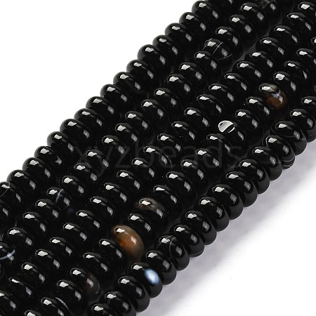 Natural Black Agate(Dyed & Heated) Beads Strands G-G177-F01-01-1