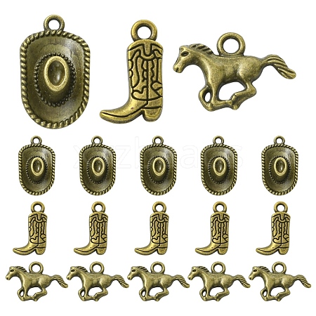 30Pcs 3 Styles Tibetan Style Alloy Pendants FIND-YW0010-51AB-1