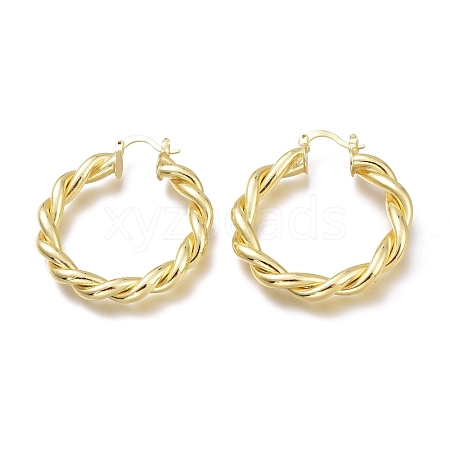 Brass Hoop Earrings EJEW-H104-11G-1