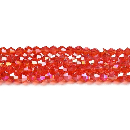 Transparent Electroplate Glass Beads Strands GLAA-F029-2mm-A14-1