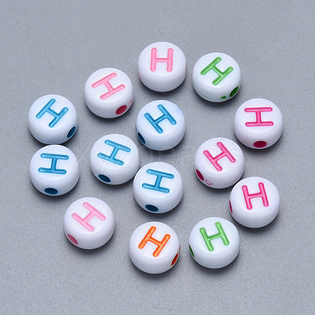 Craft Acrylic Horizontal Hole Letter Beads SACR-S201-11H-1