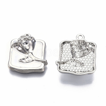 Rack Plating Alloy Enamel Pendants ENAM-N060-17-03P-1