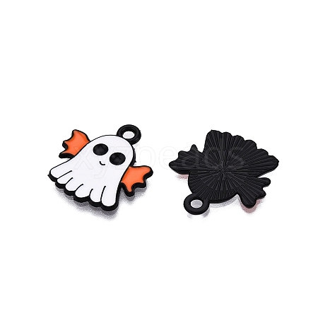 Halloween Theme Spray Painted Alloy Enamel Pendants ENAM-T020-09G-1